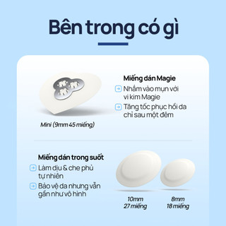 [Snow2plus CHÍNH THỨC] Miếng dán Hỗ trợ giảm mụn Magiê số lượng lớn / Miếng dán một đêm Plus (90 miếng dán) / Gói chăm sóc mụn trứng cá