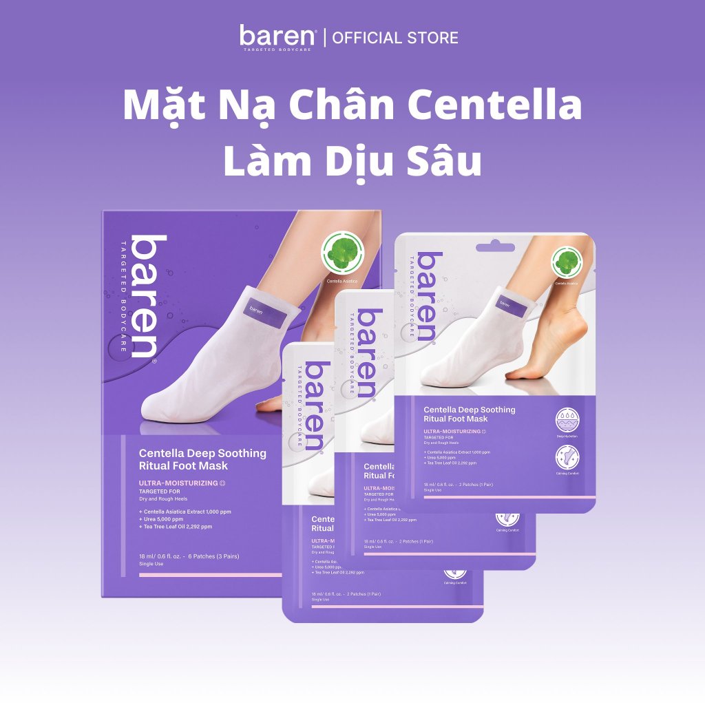 [MỚI] BAREN Mặt Nạ Chân Centella Làm Dịu Sâu [Dưỡng ẩm sâu]