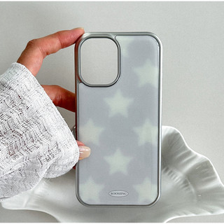 [Booming] Chủ đề màu xám - Ốp điện thoại Ốp lưng Epoxy màu bạc tương thích cho iPhone 17 16 15 14 Pro Max Plus Họa tiết chấm sọc Y2K dễ thương Vỏ TPU chống sốc từ tính