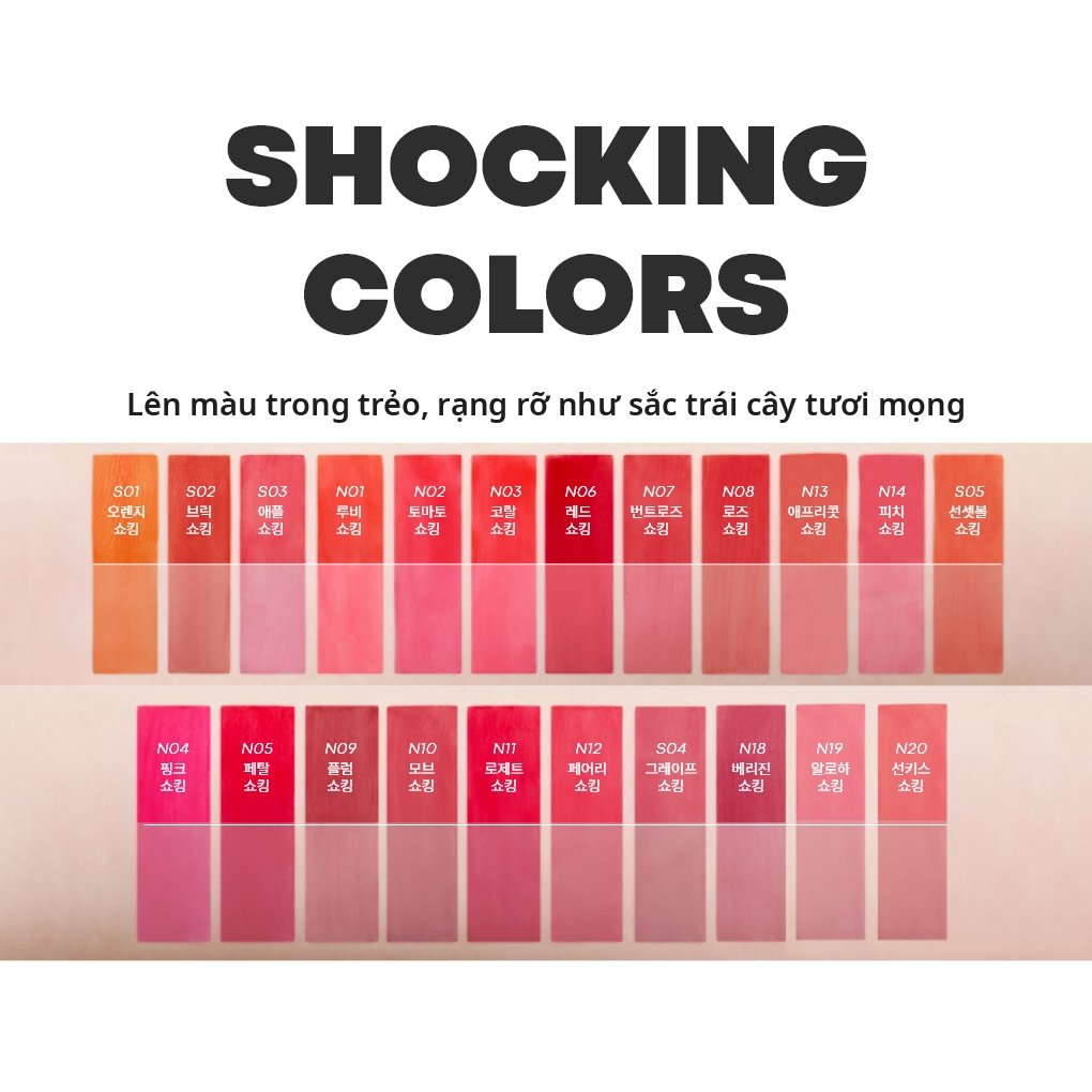 TONYMOLY Son tint xăm môi Perfect Lips Shocking Lâu trôi Chống nước