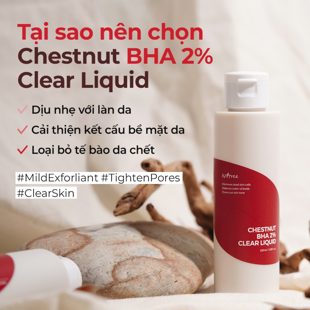 ISNTREE Dung Dịch BHA 2% Vỏ Hạt Dẻ 100ml