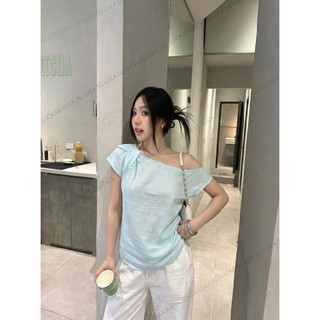 𝙑𝙄𝙊 𝙏𝙊𝙋 - Áo Linen Tưng PRE Xoắn Vai