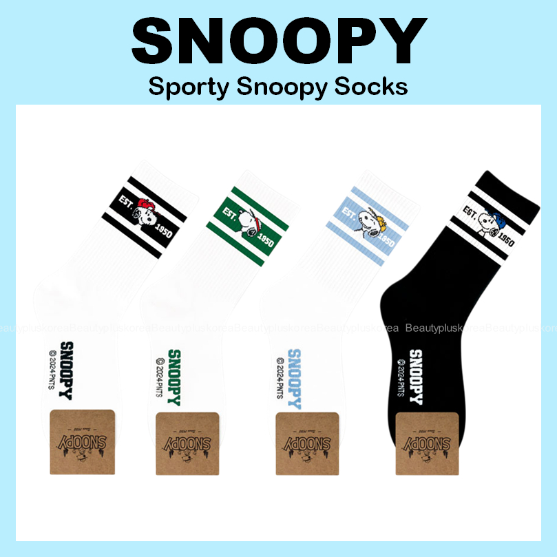 Tất Snoopy Sporty đa màu sắc (đen, xanh, trắng)
