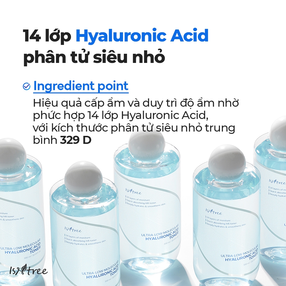 ISNTREE Toner Cấp Ẩm Siêu Phân Tử Hyaluronic Acid Toner 300ml