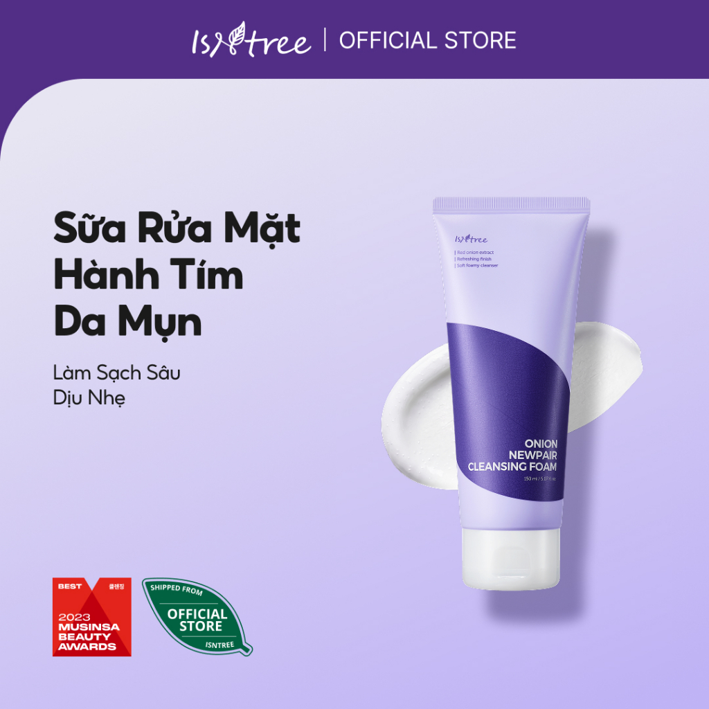 ISNTREE Sữa Rửa Mặt Hành Tím Phục Hồi Da 150ml