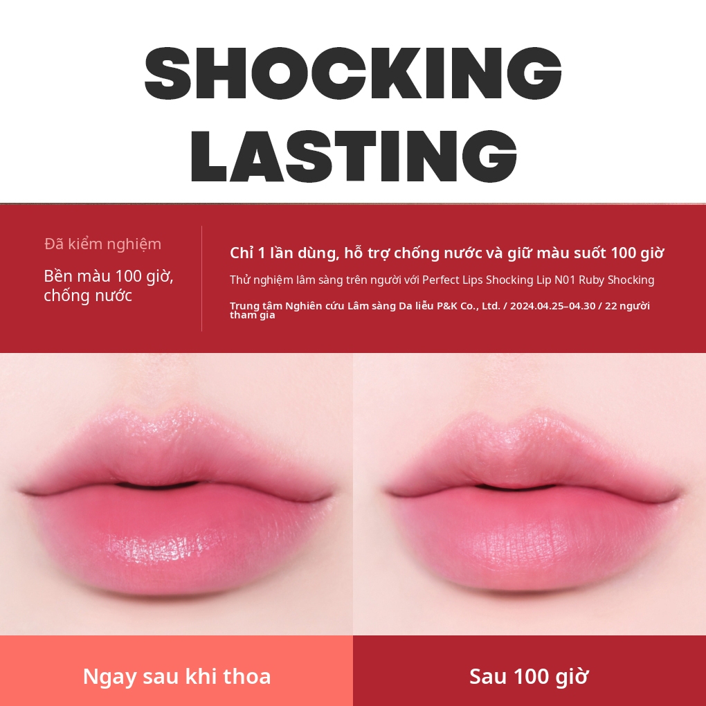 TONYMOLY Son tint xăm môi Perfect Lips Shocking Lâu trôi Chống nước
