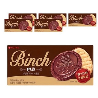 [Lotte] Bánh quy cao cấp sô cô la Binch / 102g (12 chiếc) / Gói riêng / Đồ ăn nhẹ Hàn Quốc