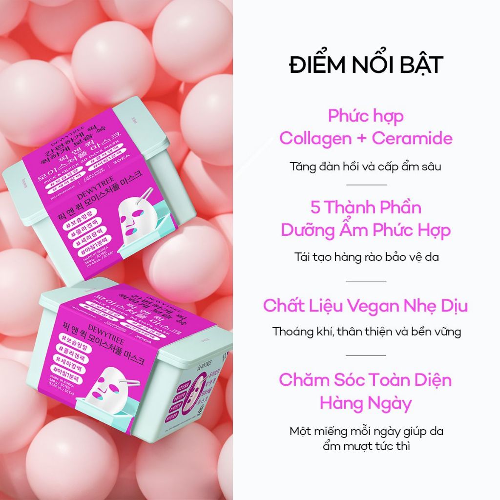 [DEWYTREE] Mặt Nạ Cấp Ẩm Chuyên sâu Pick & Quick 30 Miếng