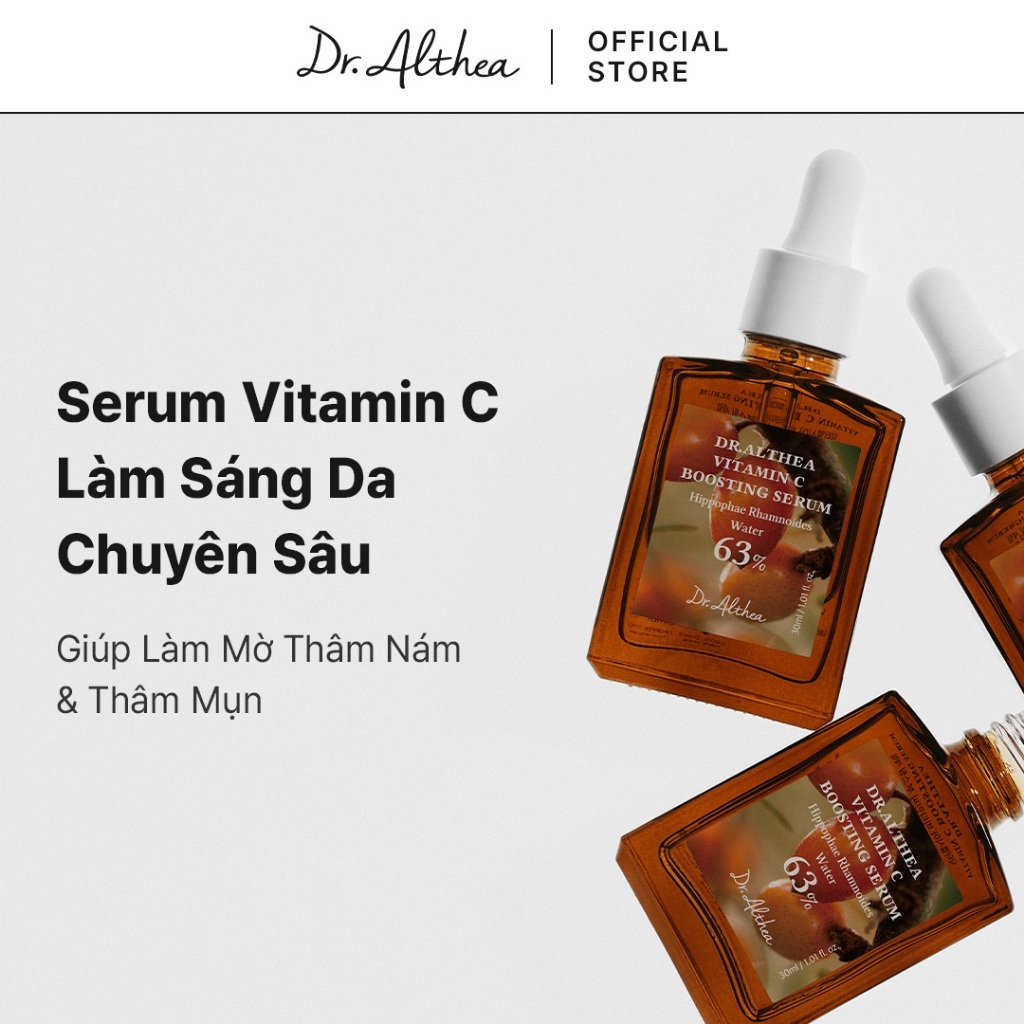 Dr.Althea Vitamin C Boosting Serum 30ml | Dưỡng Trắng & Mờ Thâm Mụn (Serum Vitamin C Nồng Độ Cao, Thuần Chay)