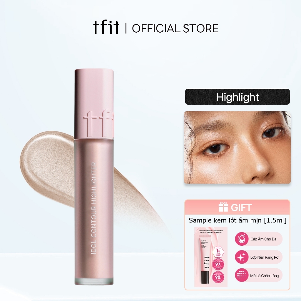 [TFIT Official] Kem highlight lỏng, làm sáng mặt, tạo khối tự nhiên, dễ dùng cho người mới 5.5g