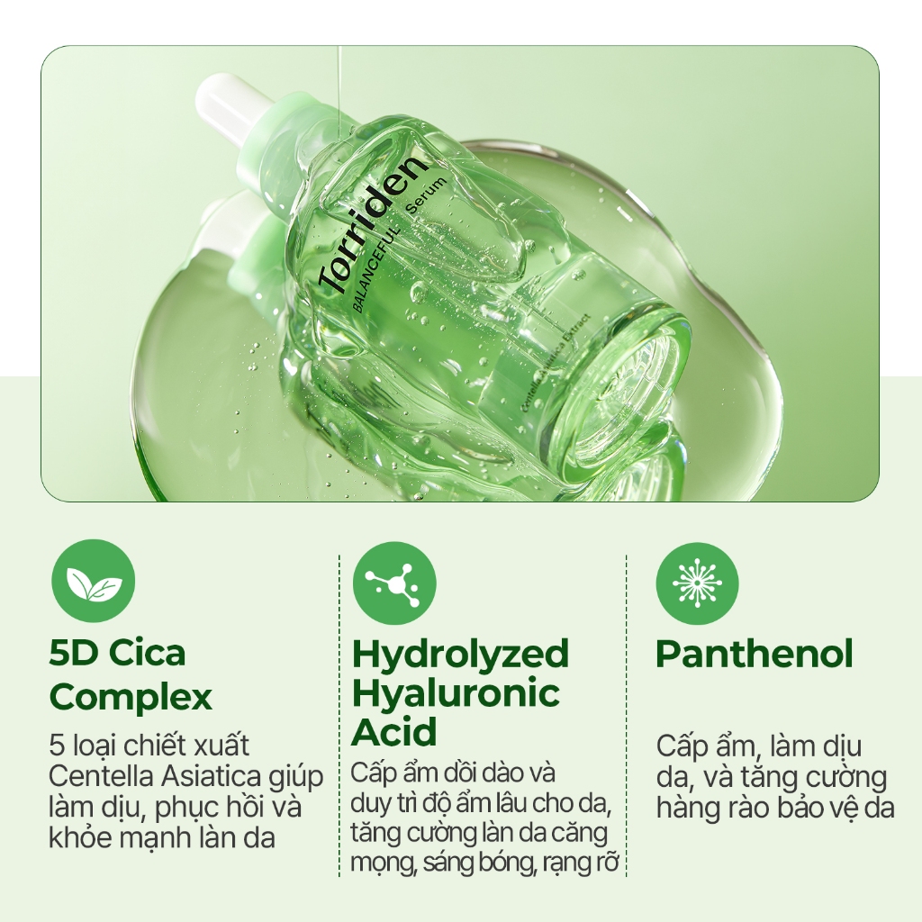 [Torriden Live] Set BALANCEFUL CICA: Serum + Kem dưỡng, 50ml+80ml