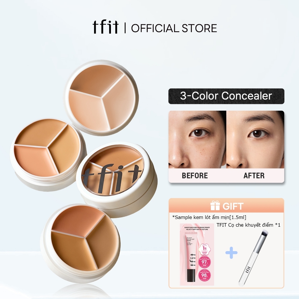 [TFIT Official] Che Khuyết Điểm Cover Up Pro Concealer Che quầng thâm mắt Che vết thâm mụn 15g