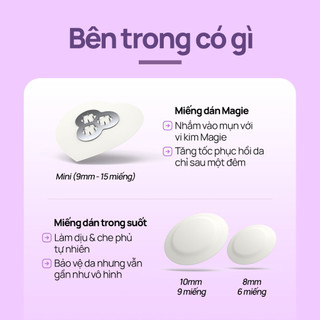 [Snow2plus CHÍNH THỨC] Miếng dán Hỗ trợ giảm mụn Magiê / Miếng dán rắc rối một đêm Plus (30 miếng dán) / Gói chăm sóc mụn trứng cá