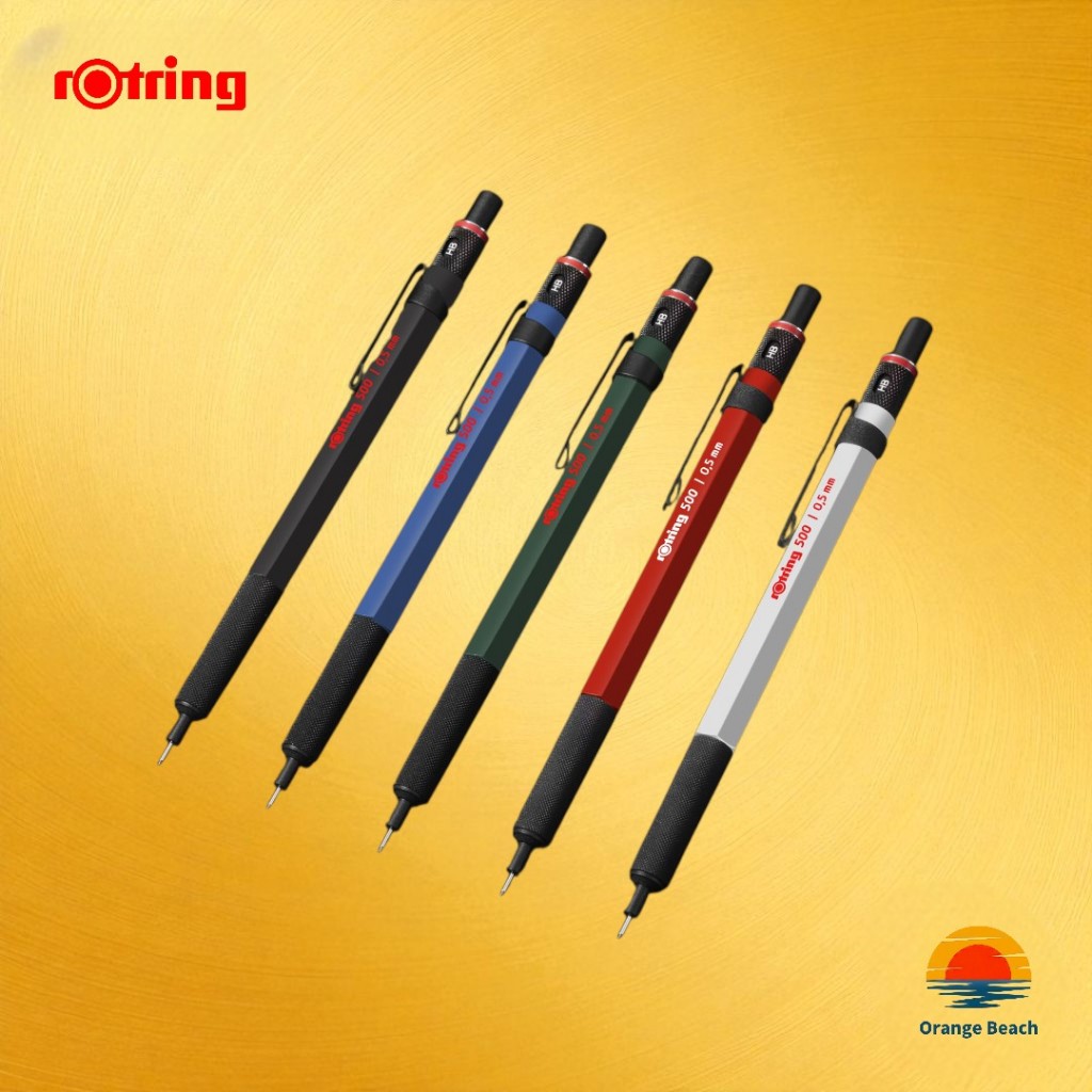 rOtring 500 But Chi 0.5mm/5 Mau Do Trang Den Xanh/Luc Giac/Tay Cam Knurl/Ong Dan Co Dinh