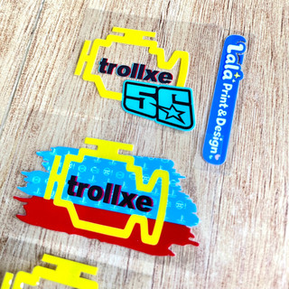 Tem UV DTF chữ nổi Trollxe Dán trang trí Xe Máy, trang trí xe hơi, Dán Nón bảo hiểm Chống Nước, bền màu