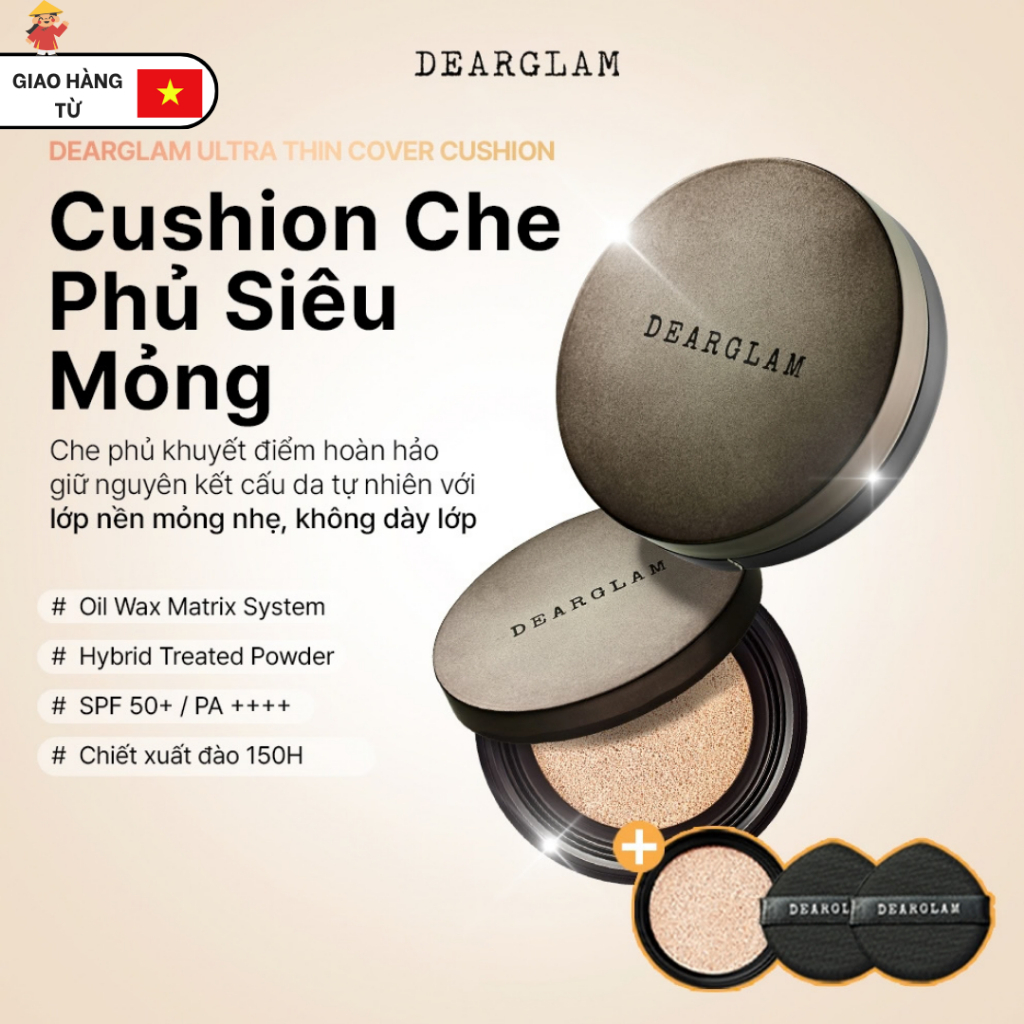 [Dearglam] Phấn nước kim cương mỏng nhẹ 3D Ultra Thin Cover Cushion (SP50 +/ PA + + + +) [12ml+Tặng lõi 12ml]
