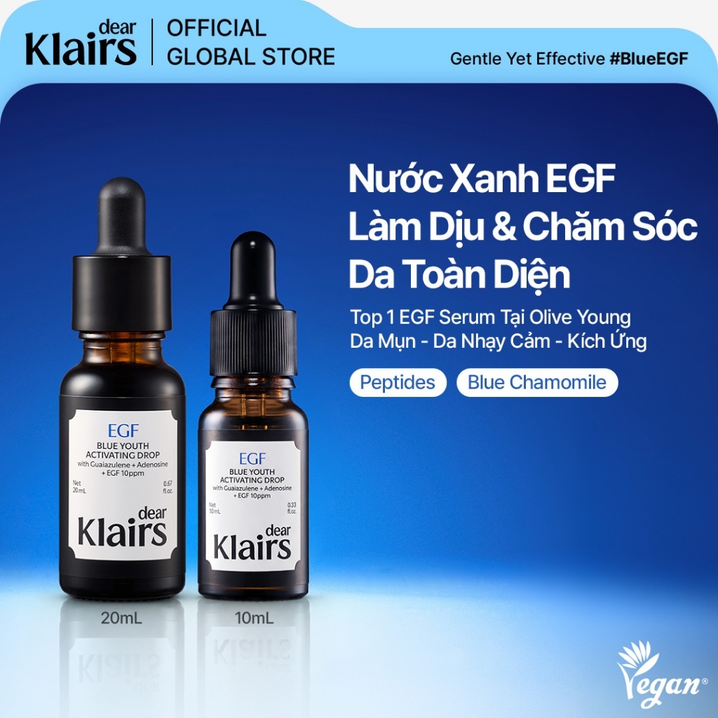 [Dear Klairs] Nước Xanh EGF 20ml+10ml - Làm Dịu Da, Phục Hồi Chuyên Sâu, Chăm Sóc Da Mụn