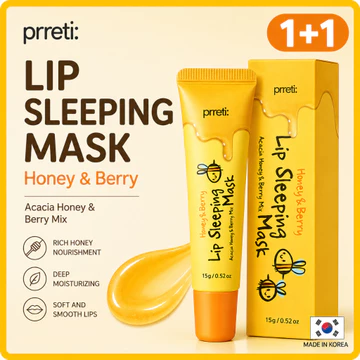 [Prreti] Gói mặt nạ ngủ môi Mật ong dưỡng ẩm Chăm sóc môi qua đêm Son dưỡng môi (1 + 1) Mặt nạ Hàn Quốc 15ml