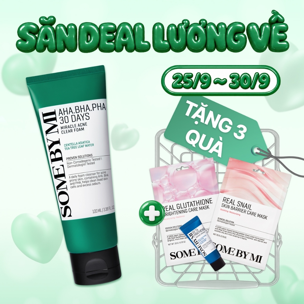 [SOMEBYMI] Sữa Rửa Mặt AHA-BHA-PHA 30 Days Miracle Acne Clear Foam Làm Dịu Da Mụn 100ml