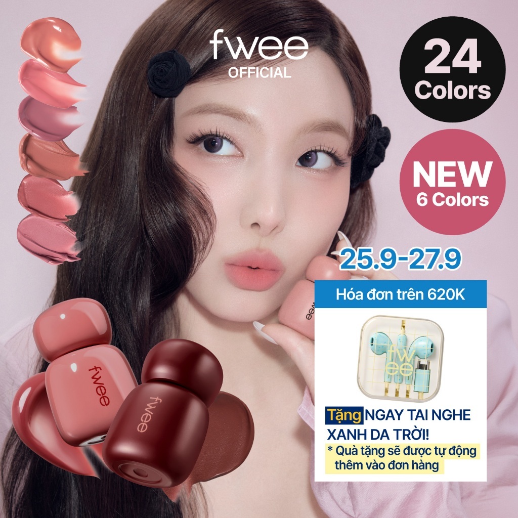 (NEW 6 Colors) fwee Rose Obsession Stay-fit Lip Tint (24 Màu)