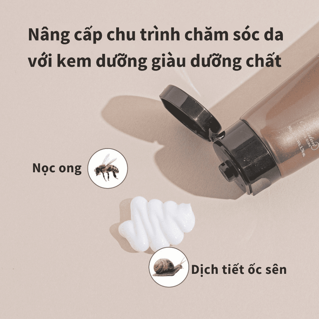 [Benton Official] Kem Dưỡng Ẩm Snail Bee High Content Steam Cream – Dưỡng ẩm, không chứa silicone, hỗ trợ hàng rào bảo vệ da, chăm sóc da khuyết điểm, làm sáng da