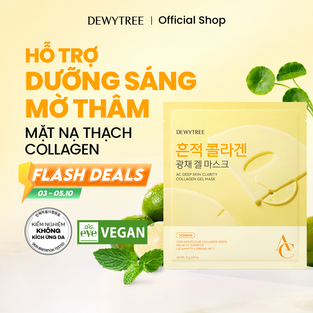 [DEWYTREE] Mặt Nạ Thạch Collagen Dưỡng Sáng Da & Chống Lão Hoá AC Deep Skin Clarity Mask (HỘP 4 MIẾNG)