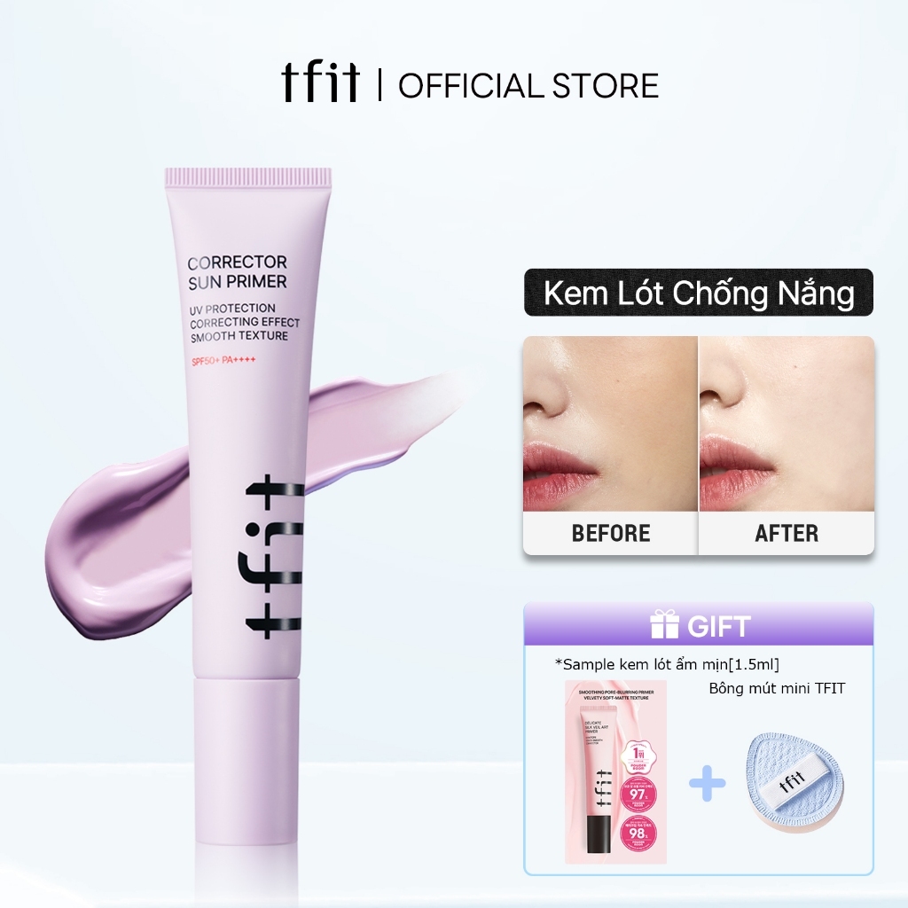【TFIT Official】Kem Lót Hiệu Chỉnh Tông SPF50+ PA++++ Nâng Tông Bám Nền Corrector Sun Primer 30ml