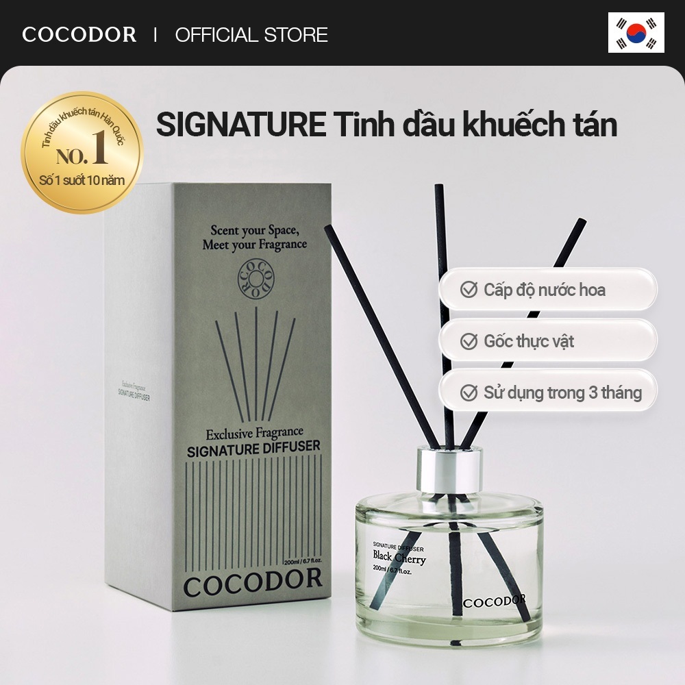 COCODOR Que khuếch tán đặc trưng 200ml/ Nhiều Hương/ Que hương thơm Hàn Quốc/ mùi hương sang trọng