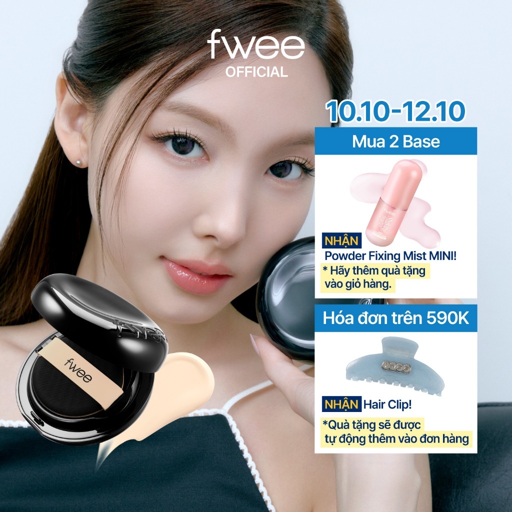 [fwee] All-Day Cover Black Cushion (7 Colors) / 13g (Add-on Gift)