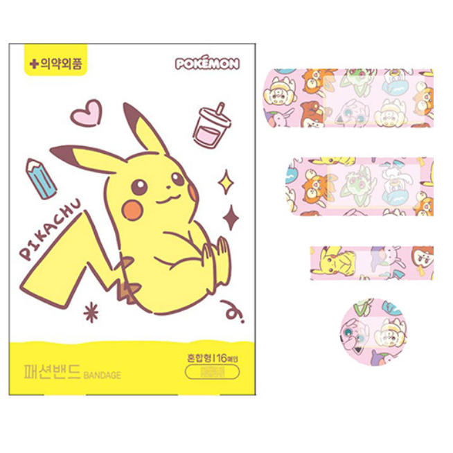 [POKEMON] Băng nhân vật Pokémon Pikachu Tiêu chuẩn / Các loại hỗn hợp 16 chiếc