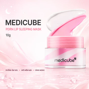 Medicube PDRN Lip Sleeping Mask 10g, Mặt nạ ngủ môi Hàn Quốc chính hãng Korea, dưỡng ẩm sâu phục hồi môi nứt, làm mềm căng mọng, giảm thâm, tẩy tế bào chết nhẹ, chăm sóc ban đêm, ưu đãi