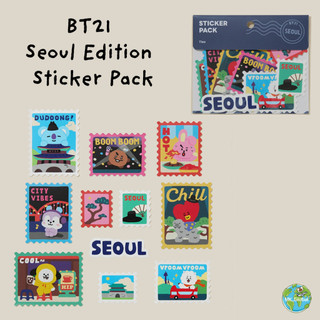 [BT21] Phiên bản Seoul | Bộ sticker | Nam châm kim loại | Quà lưu niệm sưu tầm | Quà tặng K-pop