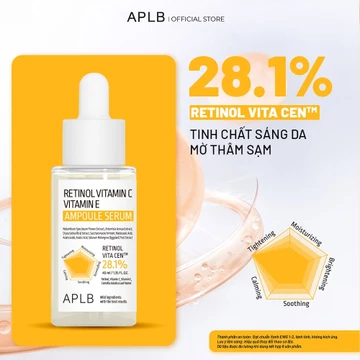 Serum Vitamin C Trắng Sáng Da 40ml APLB Retinol Vitamin C Vitamin E Ampoule Serum, Serum Retinol Trẻ Hoá Da