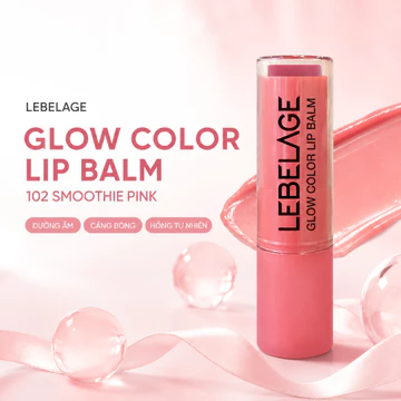 Son Dưỡng LEBELAGE Glow Color Lip Balm 102 Smoothie Pink Hàn Quốc Son Dưỡng Căng Bóng Môi Hồng Tươi Tự Nhiên Dưỡng Ẩm Môi Hỗ Trợ Phục Hồi Môi Khô Nứt Làm Dịu Môi Nhạy Cảm Che Phủ Vân Môi Giữ Môi Mềm M