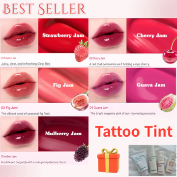 BERRISOM Juicy Jam Tattoo Tint 5 Sắc Thái Gợi Cảm | Son Tint lâu trôi + Quà tặng chăm sóc da Innisfree MIỄN PHÍ