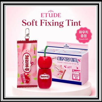 [ETUDE x BINGGRAE] Bộ Tint cố định mềm 4g Cherry Maru Phiên bản giới hạn kèm túi Quà tặng Son Tint Hàn Quốc