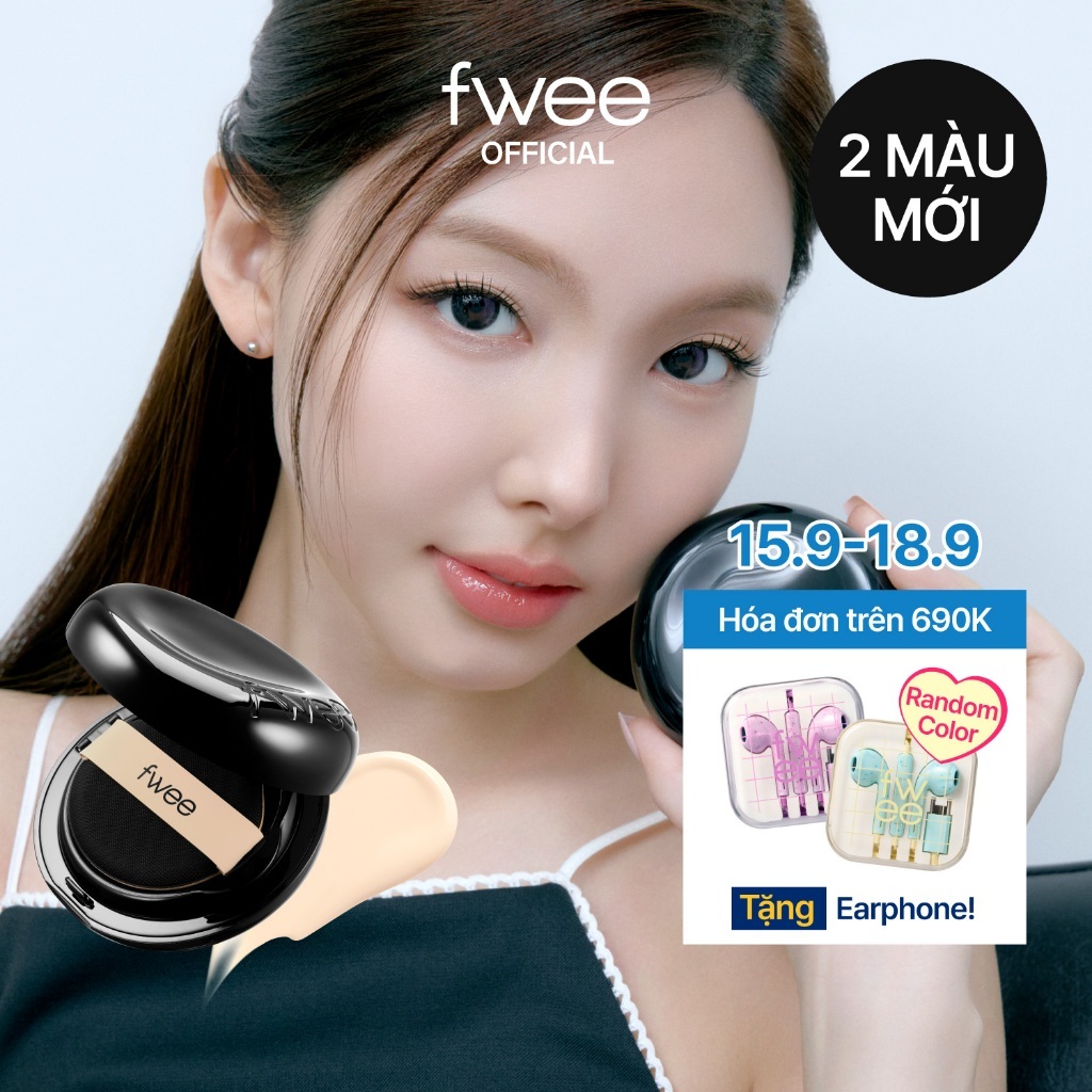 [fwee] All-Day Cover Black Cushion (7 Colors) / 13g