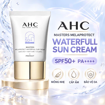 Kem chống nắng AHC Masters Melaprotect Waterfull SPF50 + PA + + + + Hàn Quốc | Kem chống nắng làm trắng da chống tia cực tím | Kem chống nắng nhẹ chống trầy xước | Da Hàn Quốc