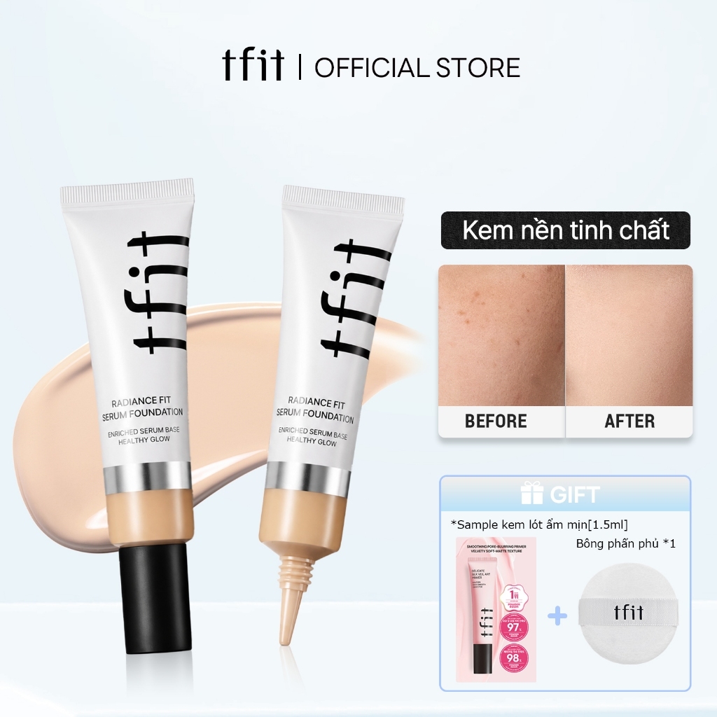 [TFIT Official] Kem nền mỏng nhẹ, dưỡng ẩm, che phủ tự nhiên Radiance Fit Serum Foundation 30ml