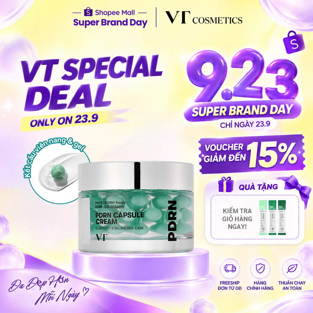 [VT] PDRN Capsule Cream 50ml Kem Dưỡng Phục Hồi Da Cấp Ẩm Căng Bóng Hàn Quốc Chính Hãng
