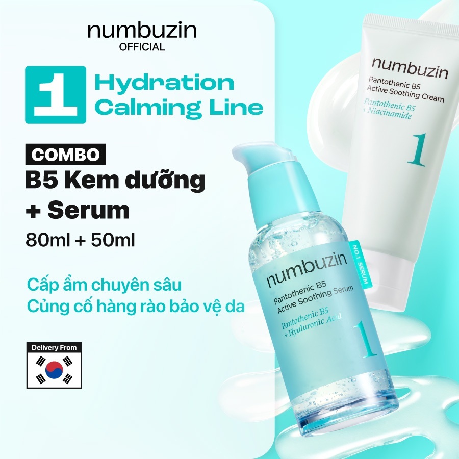 [Numbuzin Official] (SET) numbuzin Kem làm dịu hoạt tính No.1 Pantothenic B5 + Serum