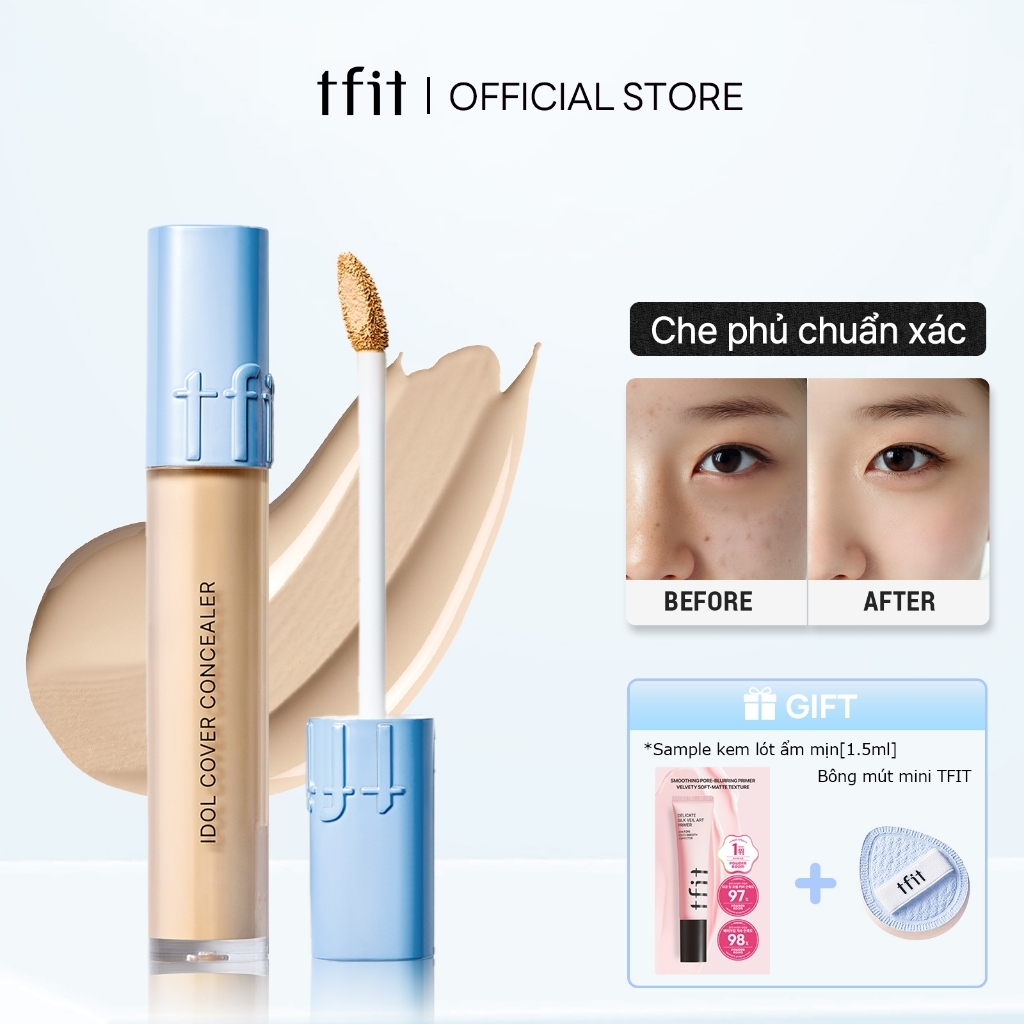 [TFIT Official]Che quầng thâm thâm mụn chống nước lâu trôi Che khuyết điểm Idol Cover Concealer 6.5g