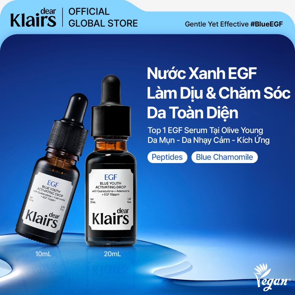 [Dear Klairs] Nước Xanh EGF 20ml+10ml - Làm Dịu Da, Phục Hồi Chuyên Sâu, Chăm Sóc Da Mụn