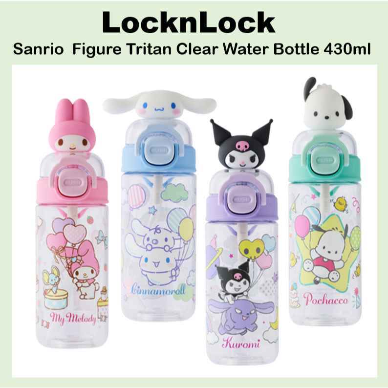 [LocknLock] Sanrio school fit One-Touch Hình Tritan Clear Water Bottle 430ml ABF899