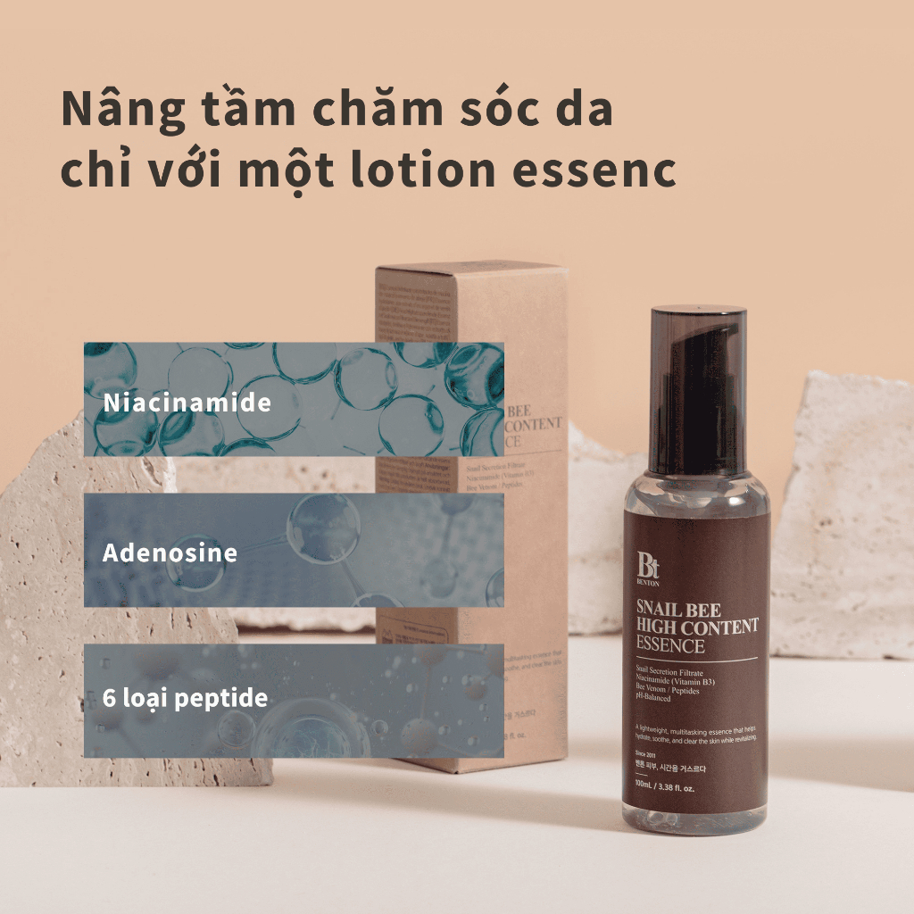 [Benton Official] Tinh chất dưỡng da Snail Bee High Content Essence – Hỗ trợ phục hồi hàng rào bảo vệ da & cải thiện dấu hiệu lão hóa với Peptide & Niacinamide