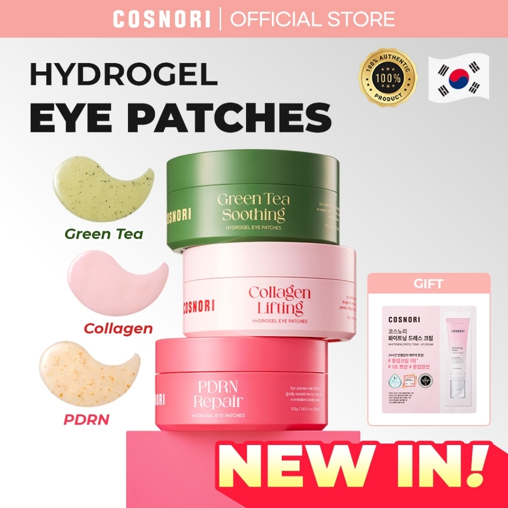 Miếng dán mắt COSNORI Hydrogel (Trà xanh, Collagen, PDRN)