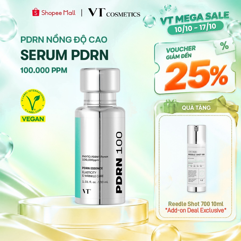 [KOL] PDRN Essence 100 Serum 30ml Vegan PDRN Thực Vật 100,000ppm Giảm Nếp Nhăn Dưỡng Ẩm Sáng Da Chiết Xuất Sơn Sâm