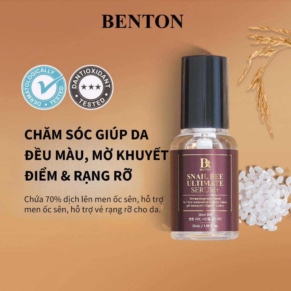 [Benton Official] Serum Tinh Chất Benton Snail Bee Ultimate Serum Plus – Làm sáng da, hỗ trợ hàng rào bảo vệ da, chăm sóc da khuyết điểm, cải thiện dấu hiệu lão hóa, dưỡng da chuyên sâu