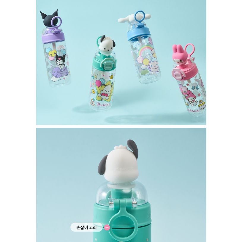 [LocknLock] Sanrio school fit One-Touch Hình Tritan Clear Water Bottle 430ml ABF899
