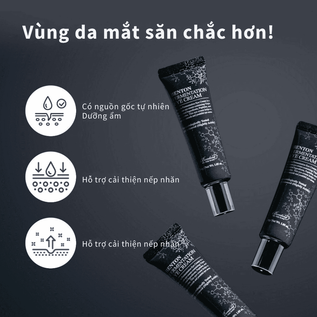 [Benton Official] Kem dưỡng mắt lên men với collagen Hàn Quốc - Chống lão hóa, làm mờ nếp nhăn và vết chân chim vùng mắt, làm săn chắc da, dành cho da nhạy cảm
